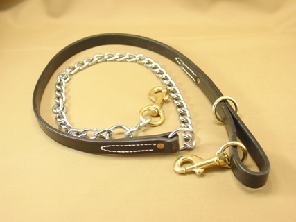 Leather Lead with Chain